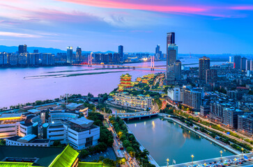 nanchang tengwang pavilion at night ,is one of chinese famous ancient building
