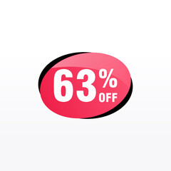 63 discount, Sales Vector badges for Labels, , Stickers, Banners, Tags, Web Stickers, New offer. Discount origami sign banner