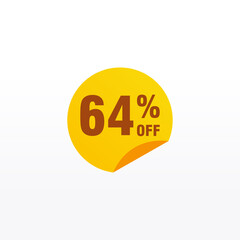 64 discount, Sales Vector badges for Labels, , Stickers, Banners, Tags, Web Stickers, New offer. Discount origami sign banner