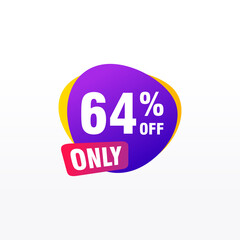 64 discount, Sales Vector badges for Labels, , Stickers, Banners, Tags, Web Stickers, New offer. Discount origami sign banner