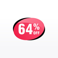 64 discount, Sales Vector badges for Labels, , Stickers, Banners, Tags, Web Stickers, New offer. Discount origami sign banner