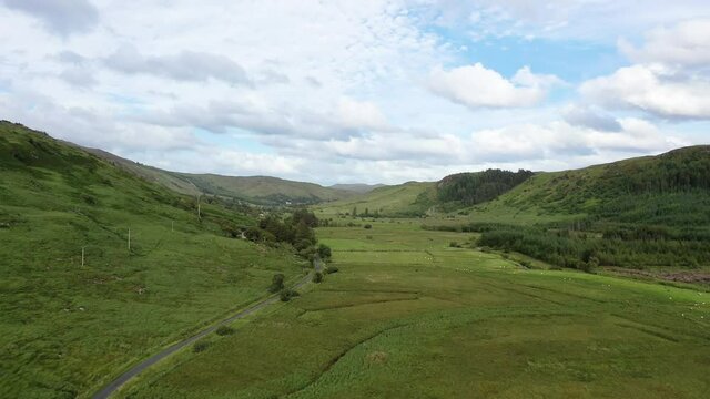 Aerial view of the hills by Glenties in Donegal - Ireland.