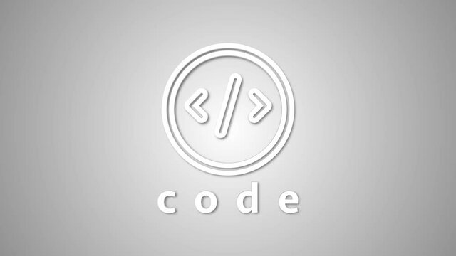 Coding line icon animated on the Alpha Channel