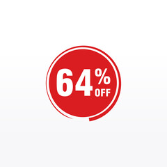 64 discount, Sales Vector badges for Labels, , Stickers, Banners, Tags, Web Stickers, New offer. Discount origami sign banner