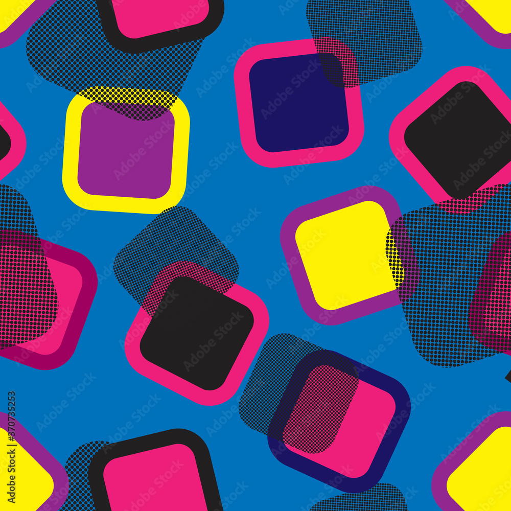 Poster seamless repeating multicolored squares background