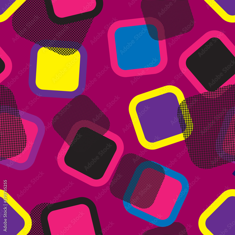 Poster seamless repeating multicolored squares background