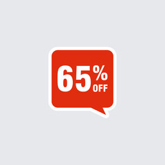65 discount, Sales Vector badges for Labels, , Stickers, Banners, Tags, Web Stickers, New offer. Discount origami sign banner
