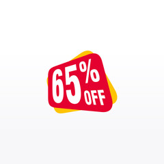 65 discount, Sales Vector badges for Labels, , Stickers, Banners, Tags, Web Stickers, New offer. Discount origami sign banner