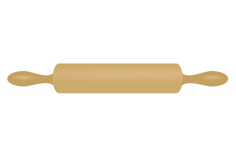 Brown rolling pin. vector illustration