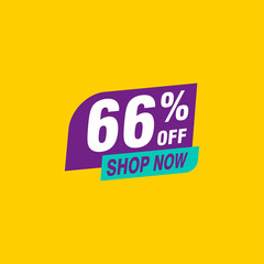 66 discount, Sales Vector badges for Labels, , Stickers, Banners, Tags, Web Stickers, New offer. Discount origami sign banner