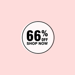 66 discount, Sales Vector badges for Labels, , Stickers, Banners, Tags, Web Stickers, New offer. Discount origami sign banner