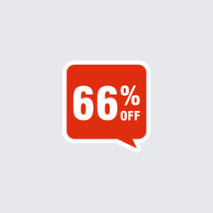 66 discount, Sales Vector badges for Labels, , Stickers, Banners, Tags, Web Stickers, New offer. Discount origami sign banner