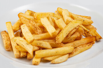 French fries on a white plate