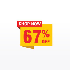 67 discount, Sales Vector badges for Labels, , Stickers, Banners, Tags, Web Stickers, New offer. Discount origami sign banner