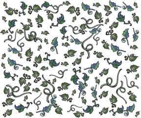  Pattern of beautiful leaves and curls