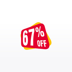 67 discount, Sales Vector badges for Labels, , Stickers, Banners, Tags, Web Stickers, New offer. Discount origami sign banner