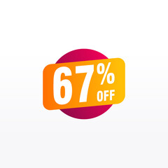 67 discount, Sales Vector badges for Labels, , Stickers, Banners, Tags, Web Stickers, New offer. Discount origami sign banner