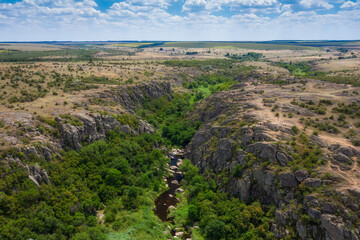 Landscape of the canyon Aktovo and Devil Valley in Ukraine