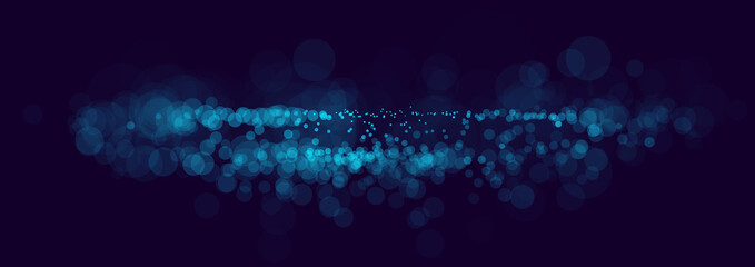 Beautiful bokeh blurred lights vector abstract background with defocused transparent lights effect, macro style with depth of field.