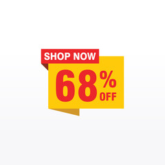 68 discount, Sales Vector badges for Labels, , Stickers, Banners, Tags, Web Stickers, New offer. Discount origami sign banner