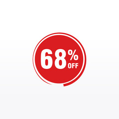 68 discount, Sales Vector badges for Labels, , Stickers, Banners, Tags, Web Stickers, New offer. Discount origami sign banner