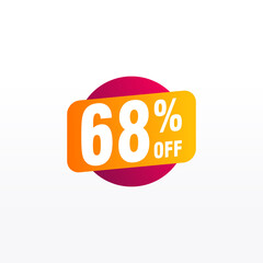 68 discount, Sales Vector badges for Labels, , Stickers, Banners, Tags, Web Stickers, New offer. Discount origami sign banner