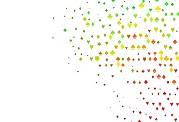 Light Green, Red vector pattern with symbol of cards.