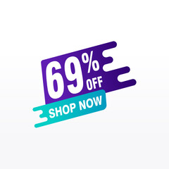 69 discount, Sales Vector badges for Labels, , Stickers, Banners, Tags, Web Stickers, New offer. Discount origami sign banner