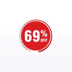 69 discount, Sales Vector badges for Labels, , Stickers, Banners, Tags, Web Stickers, New offer. Discount origami sign banner