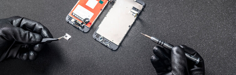 Smartphone Reparatur durch Austausch der defekten Komponenten