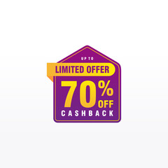 70 discount, Sales Vector badges for Labels, , Stickers, Banners, Tags, Web Stickers, New offer. Discount origami sign banner