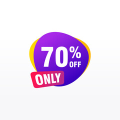 70 discount, Sales Vector badges for Labels, , Stickers, Banners, Tags, Web Stickers, New offer. Discount origami sign banner