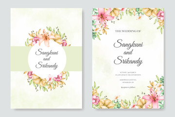 wedding invitation card template with vector