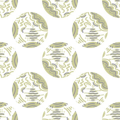 Seamless decorative pattern. Abstract round shape background.