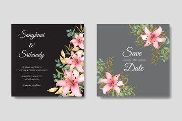 wedding invitation card template with vector