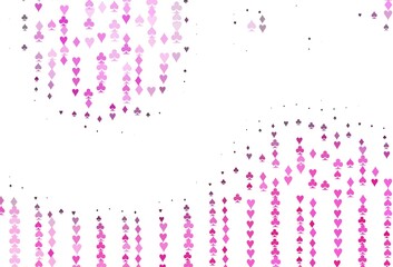 Light Pink vector texture with playing cards.