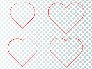 Set of Hearts . Grunge stamps collection.love Shapes for your design.Distressed symbols. Textured Valentine's Day signs.Vector illustration.