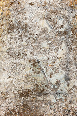 Background concrete wall, traces of weathering, worn wall damaged paint old paint. Remains of old paint on the painted concrete surface. Grungy concrete surface.