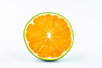 Fresh oranges on white background