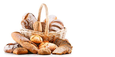 Gordijnen Composition with assorted bakery products © monticellllo