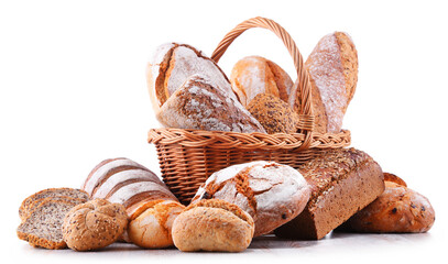 Composition with assorted bakery products - obrazy, fototapety, plakaty