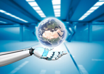 Humanoid Robot Hand Earth