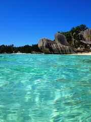Fototapeta na wymiar Seychelles, La Digue Island, Anse Source of Silver, Silver Source Beach