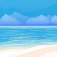 Fototapeta na wymiar Summer landscape with tropical sandy beach.
