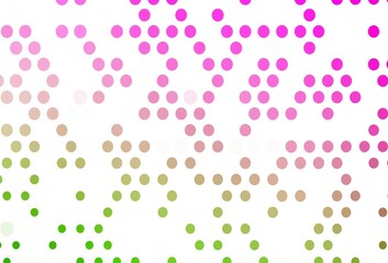 Light Pink, Green vector background with bubbles.