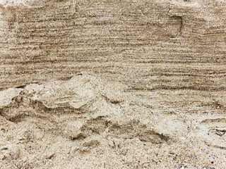 Sand dune collapse down to a small canal revealed texture inside