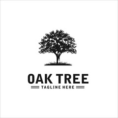 Obraz premium oak tree logo design template silhouette vector