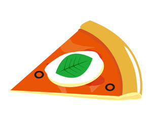 マルゲリータピザのベクターイラスト