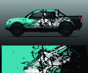 truck and vehicle Graphic vector. Racing background for vinyl wrap and decal