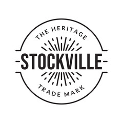 Vintage badge, label or logo. Outline stamp design. Premium product circle emblem for business and fashion typography. Vector illustration.